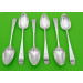 6 silver Irish bright cut star table spoons Dublin 1782 by John Sheils
