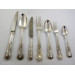 Antique silver Kings Pattern canteen of cutlery London 1854 by Chawner Company