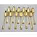 Decorated Hanoverian Silver gilt dessert spoons by Paul Storr