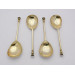 Set of four James I silver gilt seal top spoons London 1607 William Cawdell
