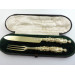 figural handled silver gilt serving knife fork london 1870 by francis higgins