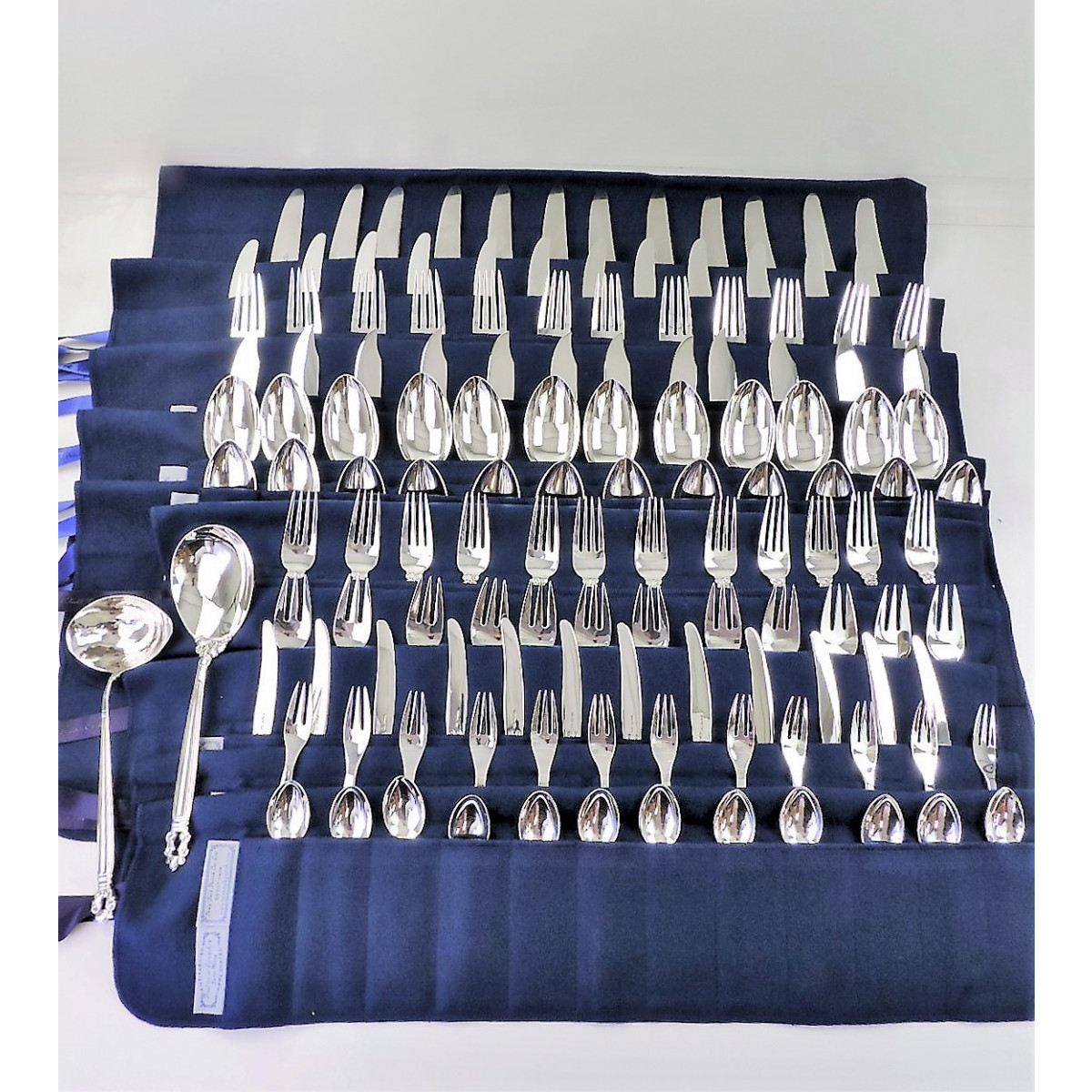 Georg Jensen Sterling Silver Handled Gravy Ladle Acorn Pattern